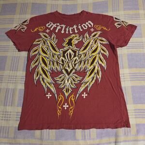 Affliction Signature Series Georges St-Pierre Rush Red T-Shirt Large MMA UFC